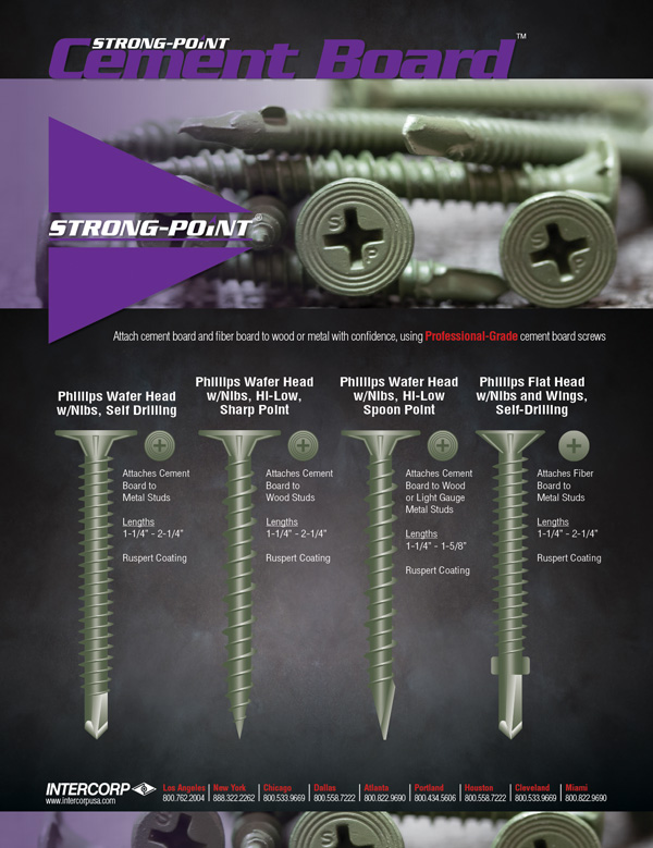 Strong-Point Cement Board Screws